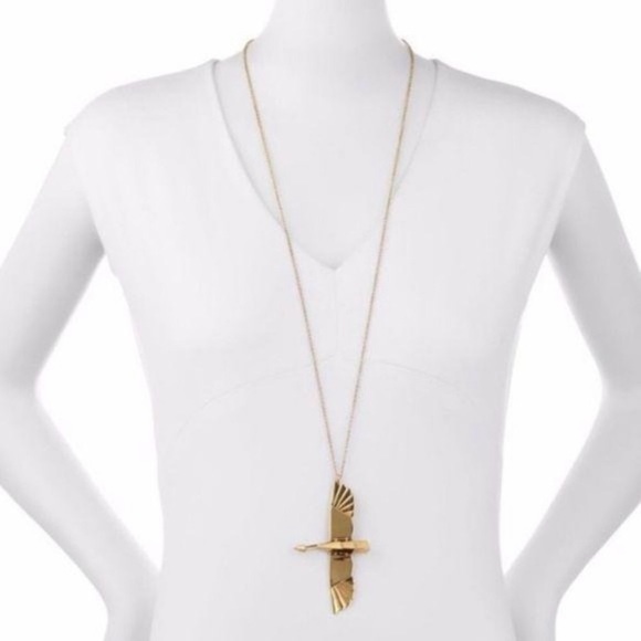 Lele Sadoughi Gold Folding Crane Pendant Necklace - Picture 8 of 8